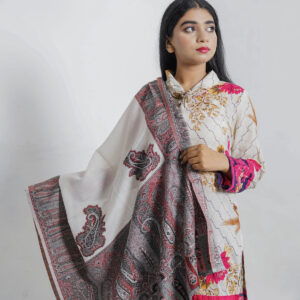 WHITE WOOL SCARF 61019