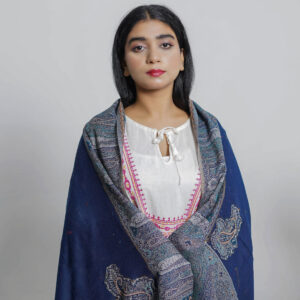 BLUE WOOL SCARF 61020