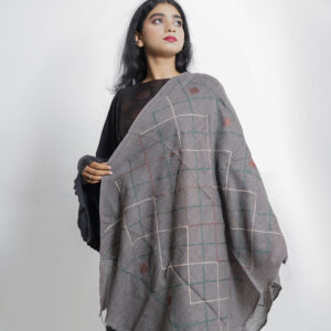 GREY WOOL SCARF 61022