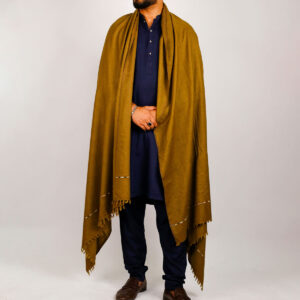 PURE WOOL MEN SHAWL BRN