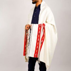 MEN WOOLEN SHAWL RED BORDER