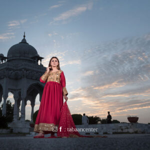 RED SILKY AFGHANI FROCK