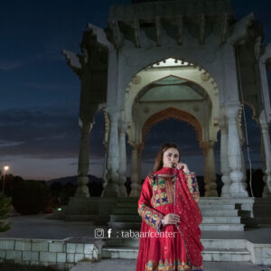 RED EMBROIDERED KUCHI FROCK