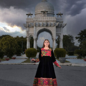 BLACK VELVET KUCHI FROCK